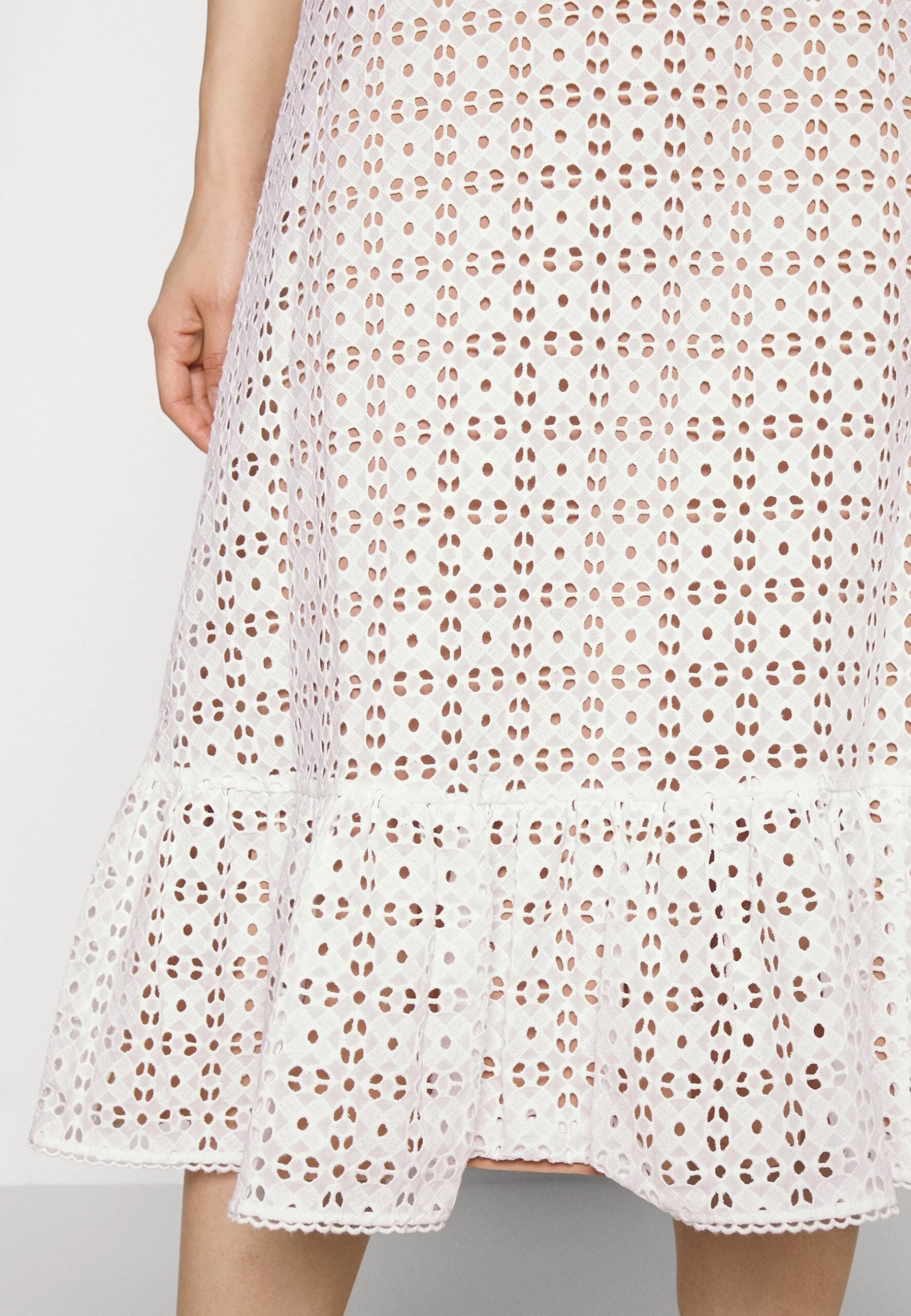 MICHAEL Michael Kors Eyelets Midi Skirt - A-Line Skirt - White 8 MICHAEL Michael Kors Eyelets Midi Skirt - A-Line Skirt - White - Image 6