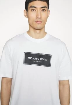 Michael Kors Flagship Logo Tee - Print T-Shirt - White -Fashion Clothing-Michael Kors 00718769964f48b281d51664349f4e86