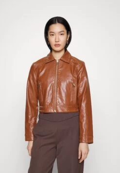 MICHAEL Michael Kors Faux Leather Jacket - Luggage