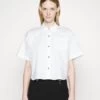 MICHAEL Michael Kors Crop - Button-Down Blouse - White 2 MICHAEL Michael Kors Crop - Button-Down Blouse - White -Fashion Clothing-Michael Kors 039d8e214c804afeab46b1d9409f25ee