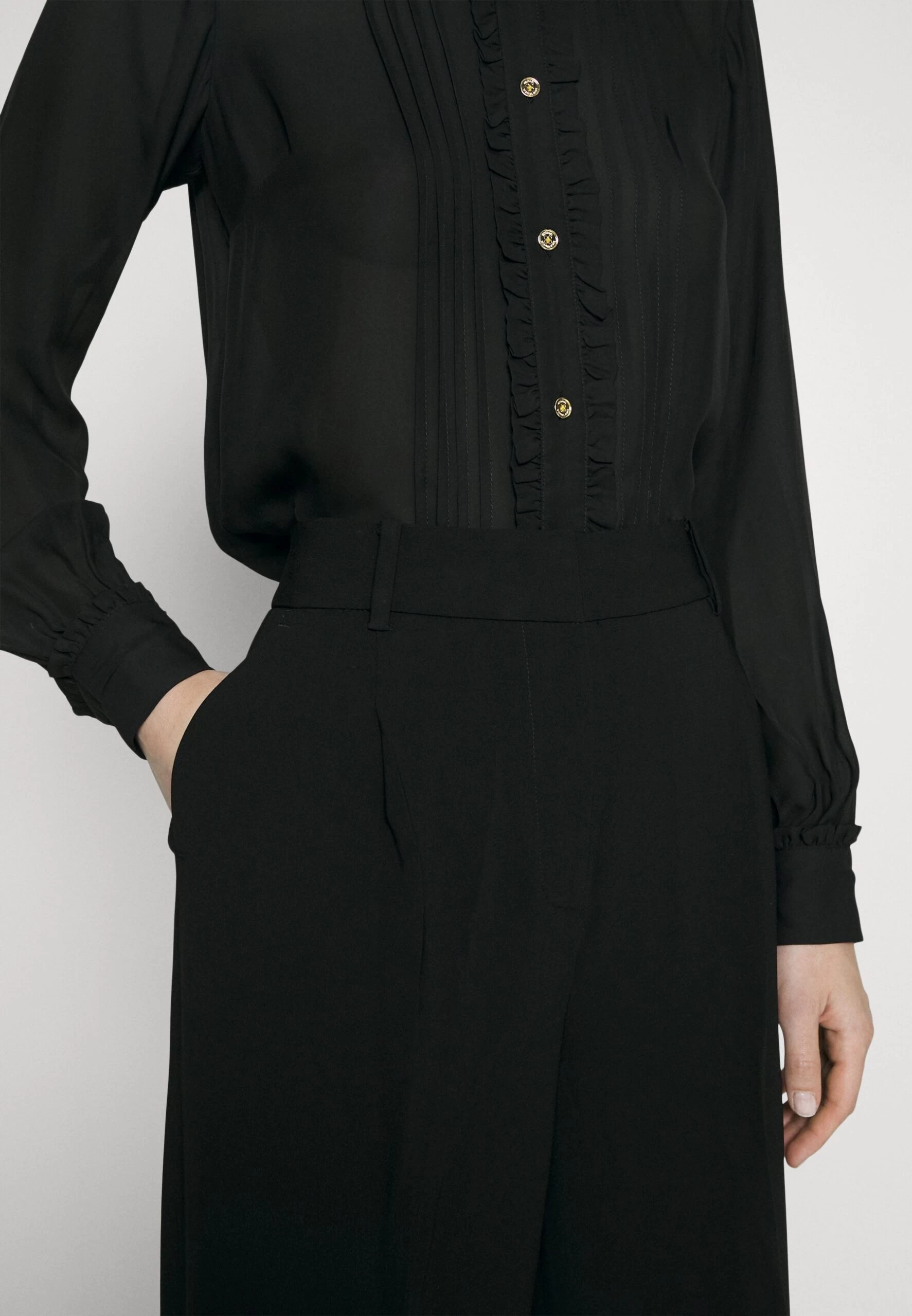 MICHAEL Michael Kors Pleated Wide Leg Pant - Trousers - Black 7 MICHAEL Michael Kors Pleated Wide Leg Pant - Trousers - Black - Image 5