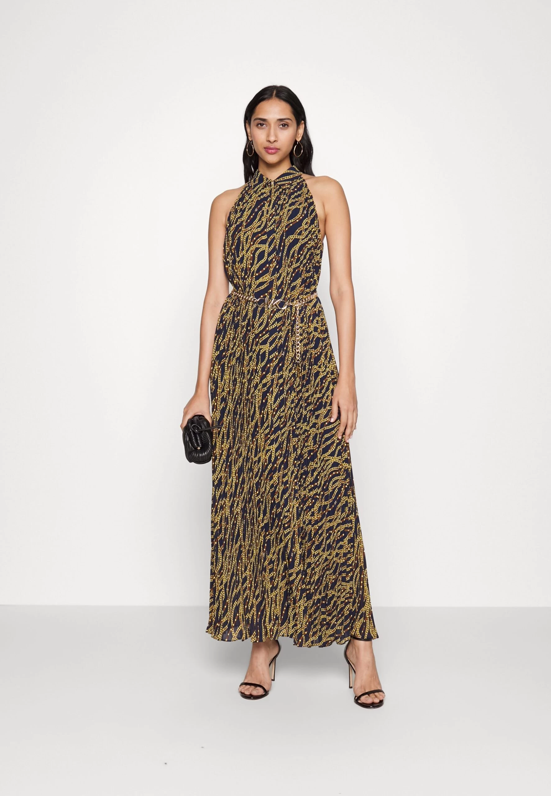 MICHAEL Michael Kors Halter Pleat Dress - Maxi Dress 4 MICHAEL Michael Kors Halter Pleat Dress - Maxi Dress - Image 2