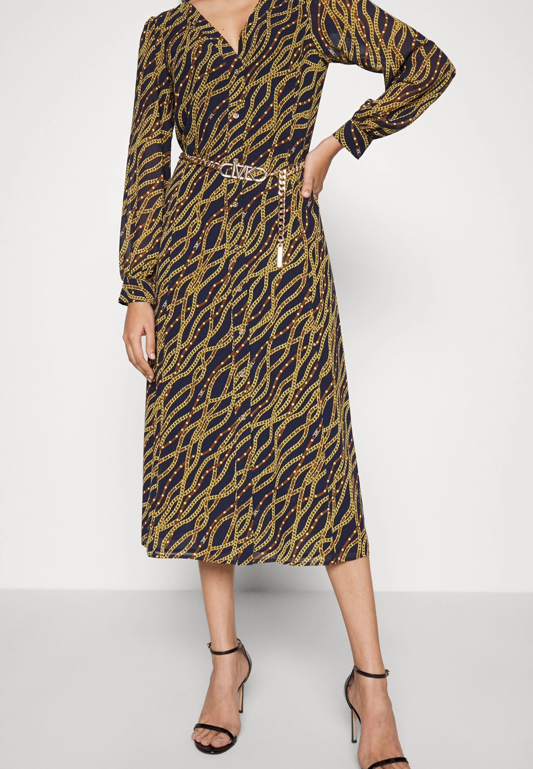 MICHAEL Michael Kors Chain Midi - Day Dress - Midnight Blue 8 MICHAEL Michael Kors Chain Midi - Day Dress - Midnight Blue - Image 6