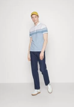 Michael Kors Stripe Tipped Zip Polo - Polo Shirt - Chambray -Fashion Clothing-Michael Kors 09fbe597c8d84553b1b6ba54c60d184e