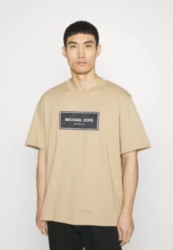 Michael Kors Flagship Logo Tee - Print T-Shirt - Khaki