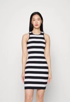 MICHAEL Michael Kors Stripe Mini Tank - Shift Dress - Black/White