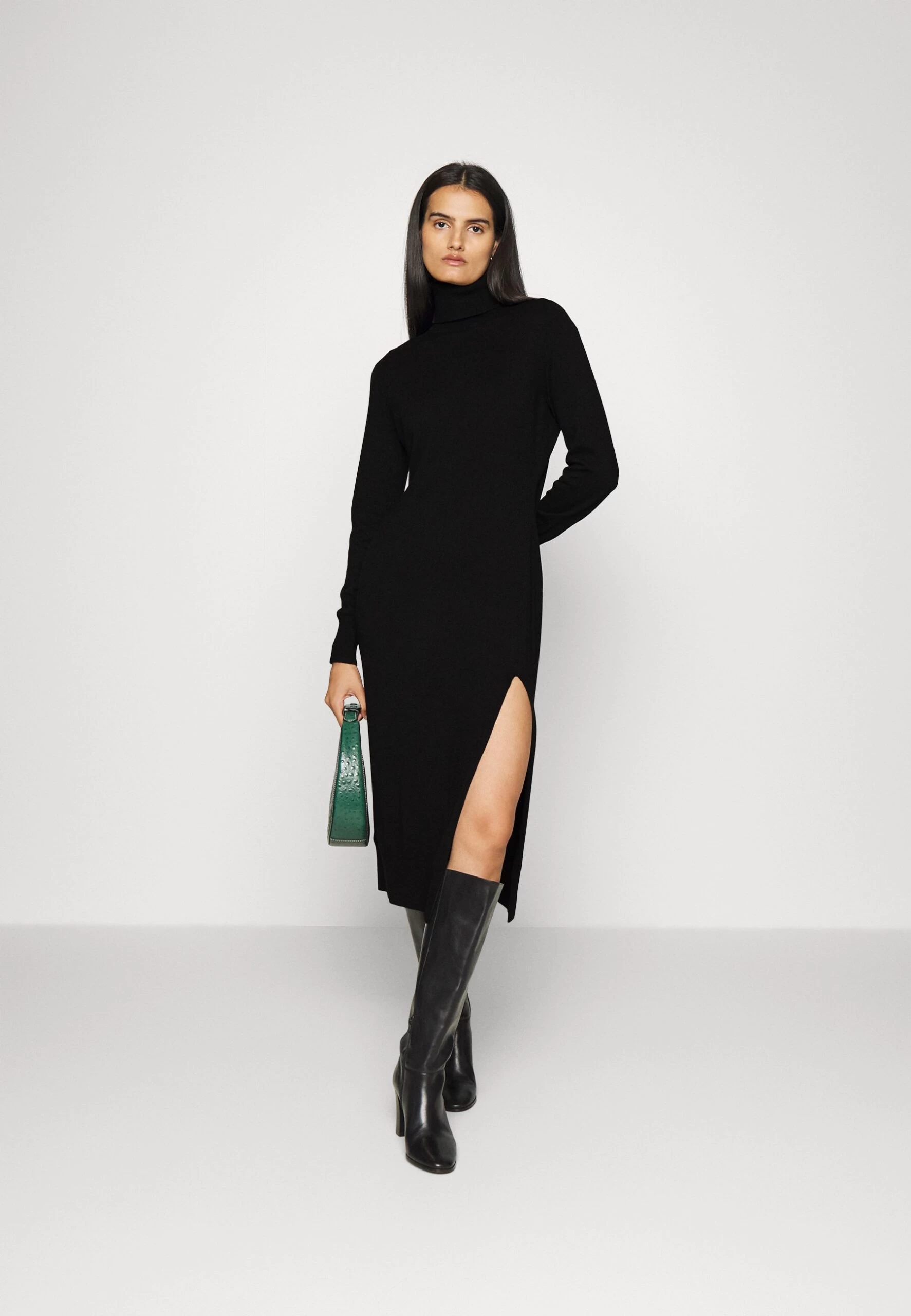 MICHAEL Michael Kors Easy Slit Midi - Day Dress - Black 4 MICHAEL Michael Kors Easy Slit Midi - Day Dress - Black - Image 2