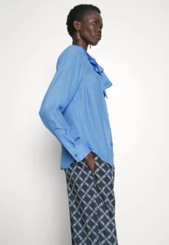 MICHAEL Michael Kors Bow Blouse - Button-Down Blouse - Crew Blue -Fashion Clothing-Michael Kors 1047063aa6b146d1af30669357c3ea9e