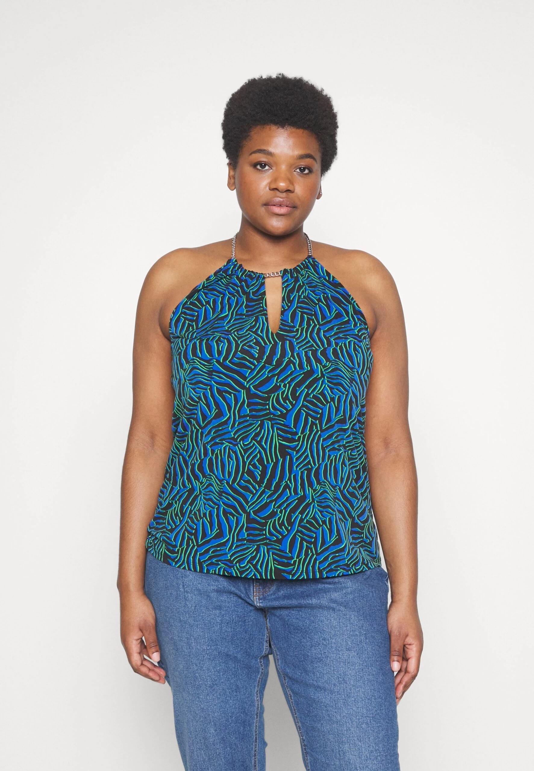 MICHAEL Michael Kors Zebra Chain Halter - Top