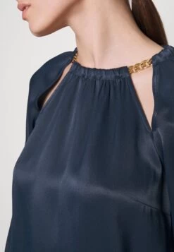 MICHAEL Michael Kors Chain Cut Out Top - Blouse - Midnightblue -Fashion Clothing-Michael Kors 12101a20cfa64bf580f4c522e76455c9