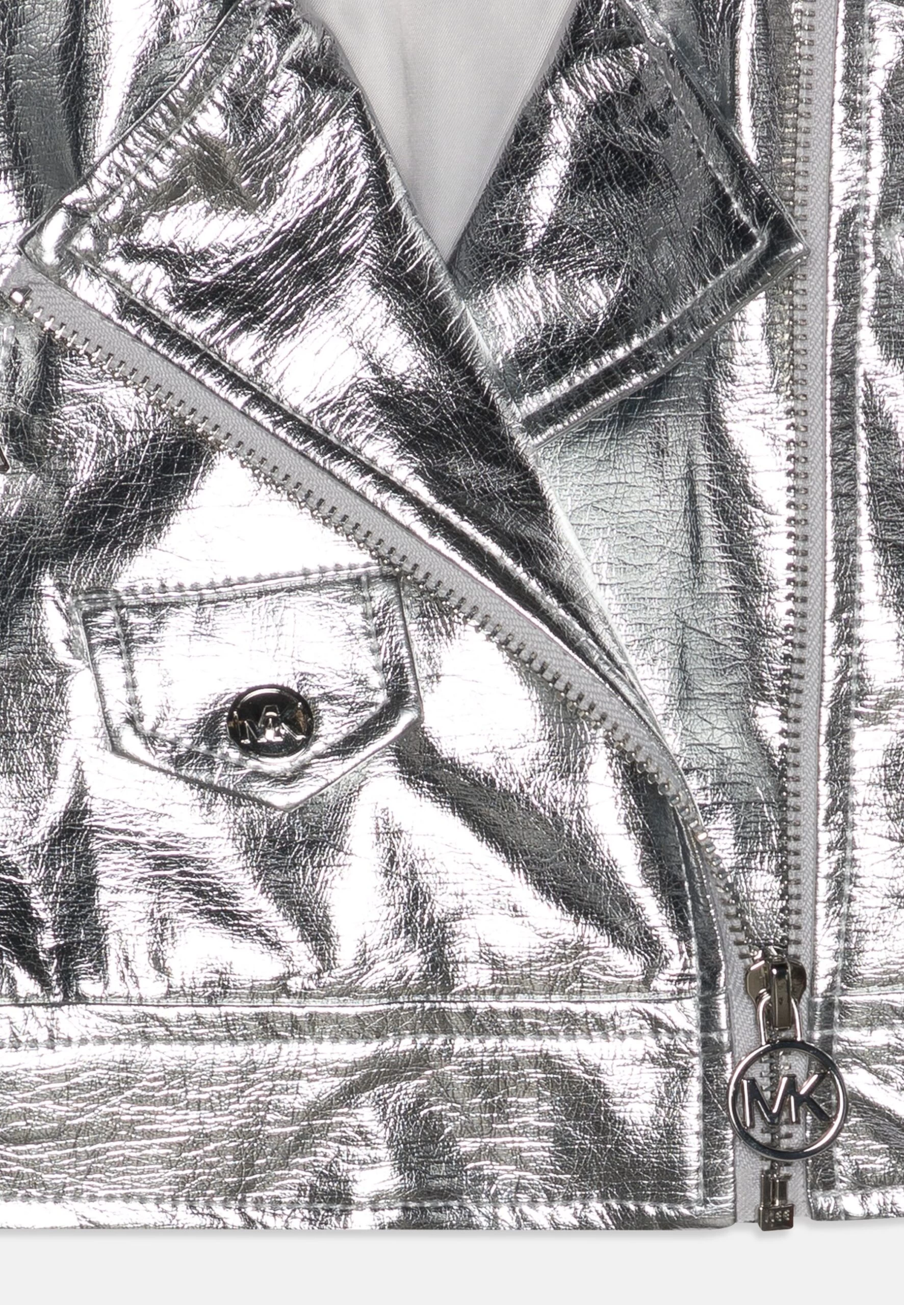 MICHAEL KORS KIDS Faux Leather Jacket - Zilver 5 MICHAEL KORS KIDS Faux Leather Jacket - Zilver - Image 3