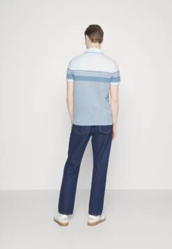 Michael Kors Stripe Tipped Zip Polo - Polo Shirt - Chambray -Fashion Clothing-Michael Kors 16ae3c57cb03454284092a58c3ac2918