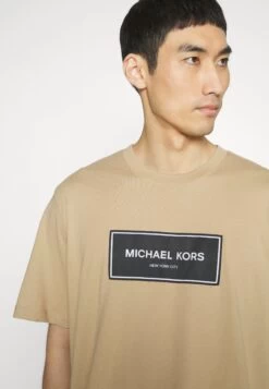 Michael Kors Flagship Logo Tee - Print T-Shirt - Khaki -Fashion Clothing-Michael Kors 195230faa813477bae132f9acacb2a8e