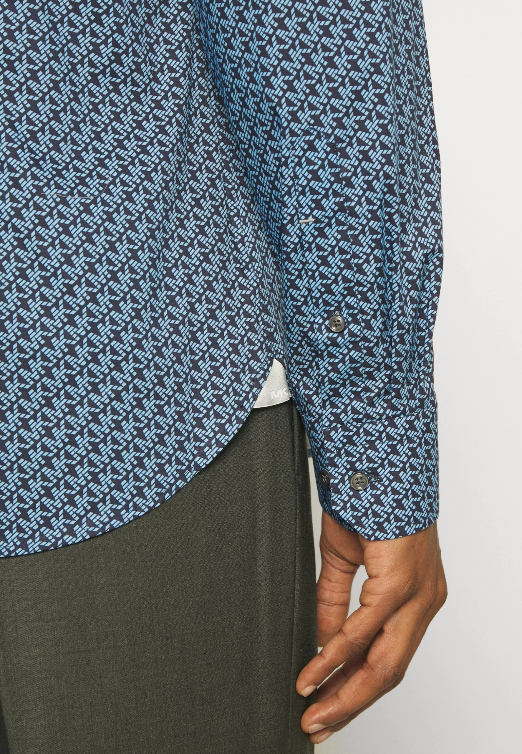 Michael Kors Diagonal Print Slim Shirt - Shirt - Navy 7 Michael Kors Diagonal Print Slim Shirt - Shirt - Navy - Image 5