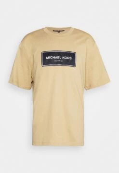Michael Kors Flagship Logo Tee - Print T-Shirt - Khaki -Fashion Clothing-Michael Kors 23074701936444e2b663e4781dc385bd