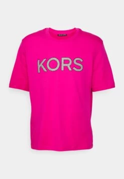 Michael Kors Checker Tee - Print T-Shirt - Cerise -Fashion Clothing-Michael Kors 24756c489d384b05860ef9def6afc179
