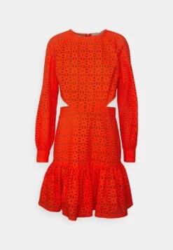 MICHAEL Michael Kors Eyelet Cut Out Mini- Cocktail Dress / Party Dress - Optic Orange -Fashion Clothing-Michael Kors 258530f5c5754b32874aaad0effb5214