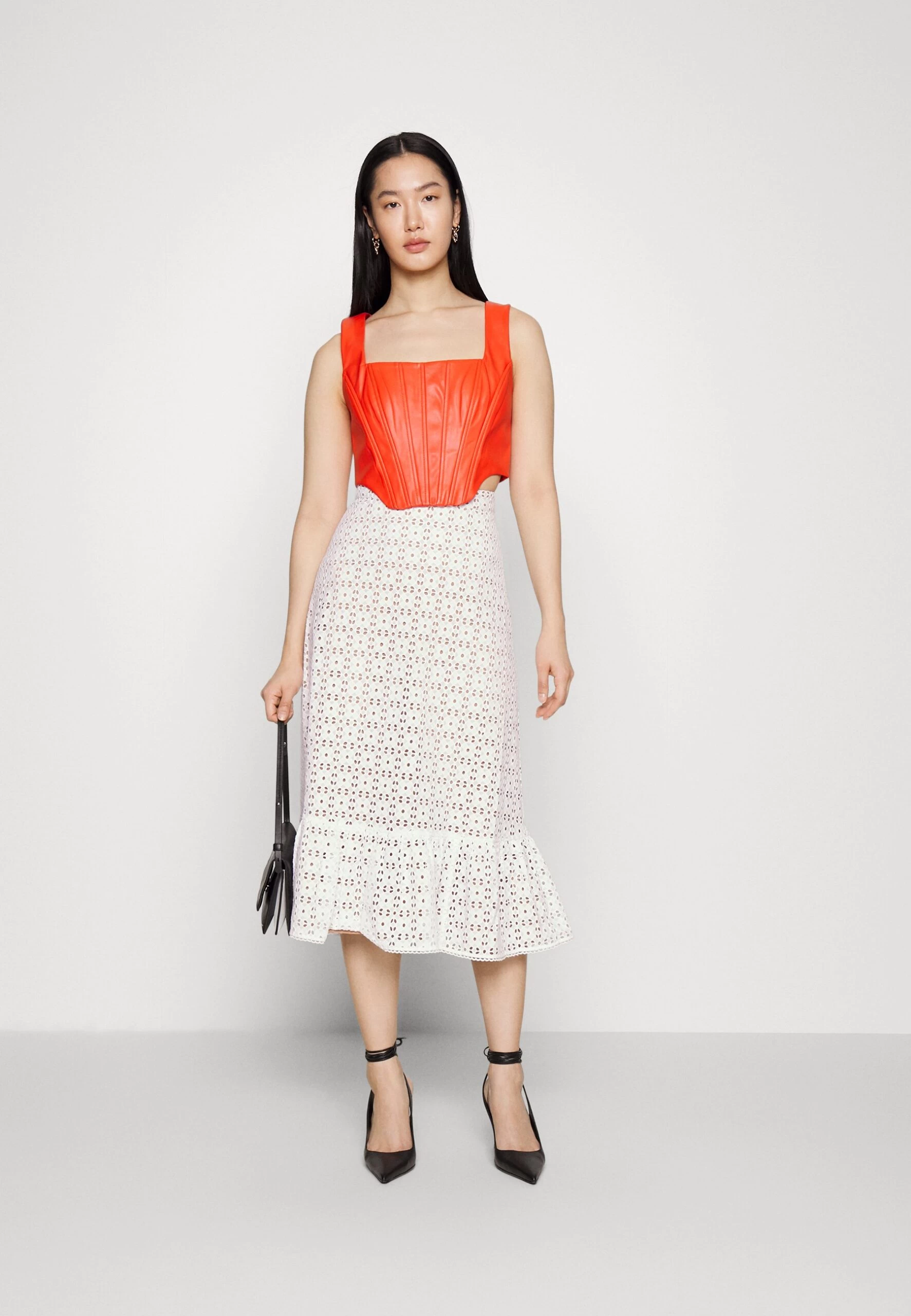 MICHAEL Michael Kors Eyelets Midi Skirt - A-Line Skirt - White 4 MICHAEL Michael Kors Eyelets Midi Skirt - A-Line Skirt - White - Image 2