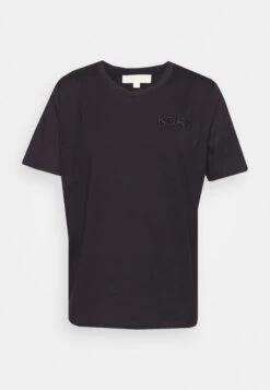 MICHAEL Michael Kors Tonal Mini- Basic T-Shirt - Black -Fashion Clothing-Michael Kors 29723e896394432697dc8dd7b5808fdd