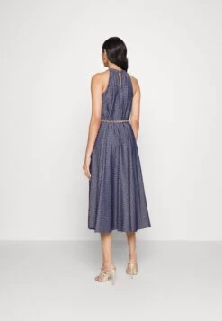 MICHAEL Michael Kors Chain Belt Halter- Cocktail Dress / Party Dress - Indigo Rinse -Fashion Clothing-Michael Kors 2acc4e239489462fb0cdb29e066156fc