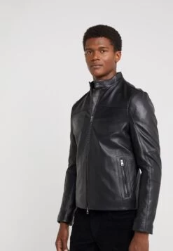 Michael Kors Basic Racer Jacket - Leather Jacket - Black