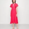 MICHAEL Michael Kors Pleated Midi- Day Dress - Geranium 2 MICHAEL Michael Kors Pleated Midi- Day Dress - Geranium -Fashion Clothing-Michael Kors 30f088a6e17144ed90e4bd75ea7ac8a5