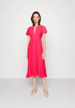 MICHAEL Michael Kors Pleated Midi- Day Dress - Geranium