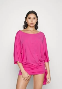 MICHAEL Michael Kors Iconic Solids Side Tie Cover - Beach Accessory - Cerise