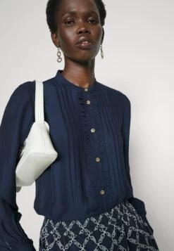 MICHAEL Michael Kors Button Down Blouse - Blouse - Midnightblue -Fashion Clothing-Michael Kors 35aad8076ba542f29160536efaebdb03