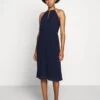 MICHAEL Michael Kors Chain Neck Midi Dress- Cocktail Dress / Party Dress - True Navy 2 MICHAEL Michael Kors Chain Neck Midi Dress- Cocktail Dress / Party Dress - True Navy -Fashion Clothing-Michael Kors 379d315d0c964b40b25712118b18dc86