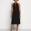 MICHAEL Michael Kors Chain Neck Midi Dress - Cocktail Dress / Party Dress - Black -Fashion Clothing-Michael Kors 3b565e191dba4c98a41113f754a61359