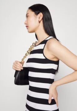 MICHAEL Michael Kors Stripe Mini Tank - Shift Dress - Black/White -Fashion Clothing-Michael Kors 3c6442d743a84c71956ffcb4e3a1b365