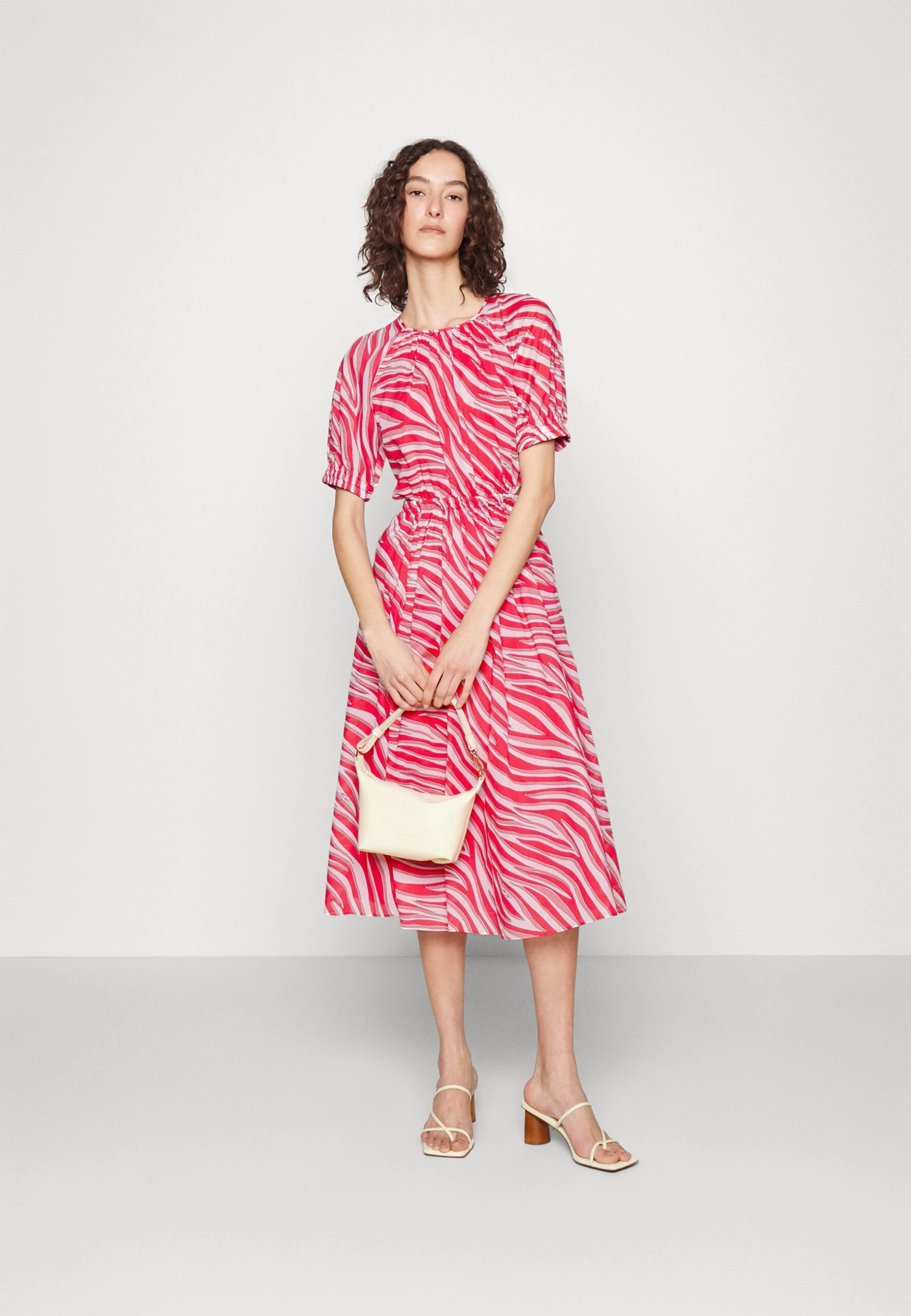 MICHAEL Michael Kors Large Zebra Midi Drs - Day Dress - Geranium 4 MICHAEL Michael Kors Large Zebra Midi Drs - Day Dress - Geranium - Image 2