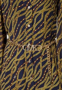 MICHAEL Michael Kors Chain Midi - Day Dress - Midnight Blue 17 MICHAEL Michael Kors Chain Midi - Day Dress - Midnight Blue -Fashion Clothing-Michael Kors 4122c62fb1a945a2a297c418ccb6d460