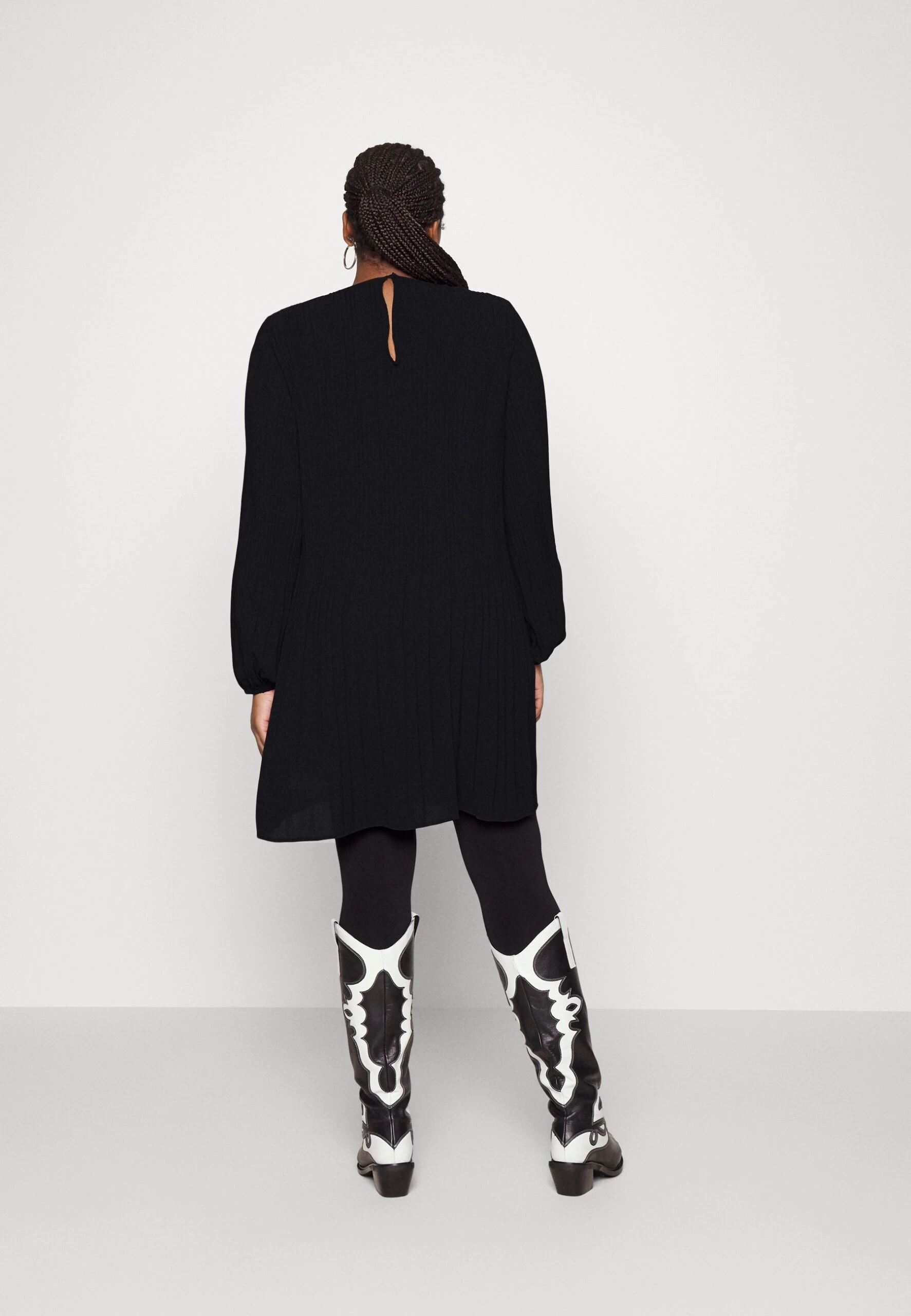 MICHAEL Michael Kors Pleat Release Mini Dress - Day Dress - Black 5 MICHAEL Michael Kors Pleat Release Mini Dress - Day Dress - Black - Image 3