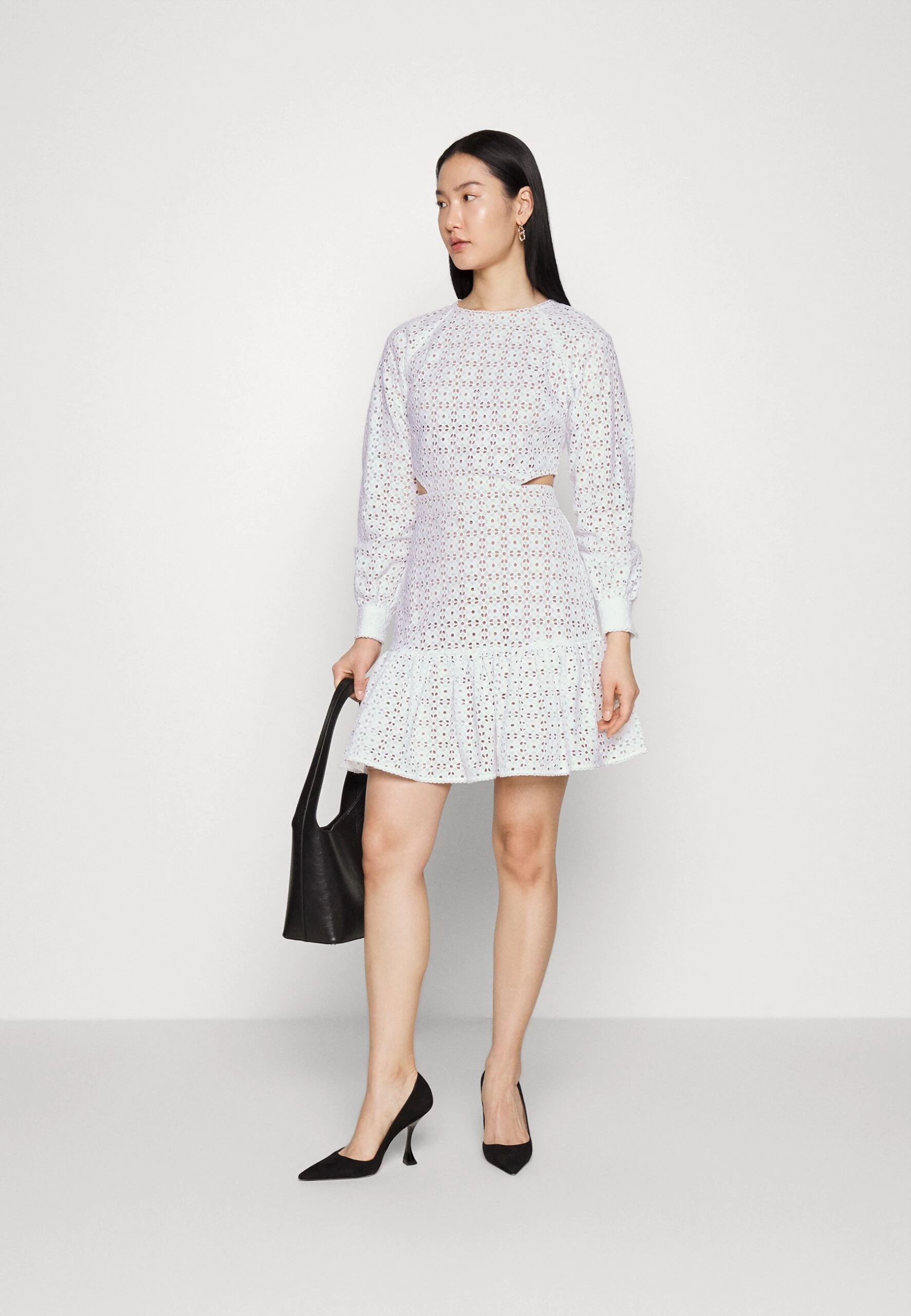 MICHAEL Michael Kors Eyelet Cut Out Mini- Cocktail Dress / Party Dress - White 4 MICHAEL Michael Kors Eyelet Cut Out Mini- Cocktail Dress / Party Dress - White - Image 2