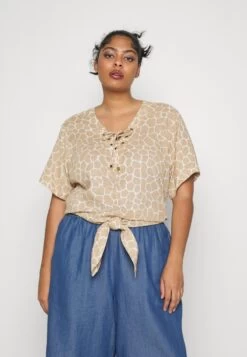 MICHAEL Michael Kors Giraffe Grommet- Print T-Shirt - Khaki