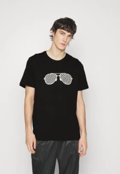 Michael Kors Checker Aviator - Print T-Shirt - Black