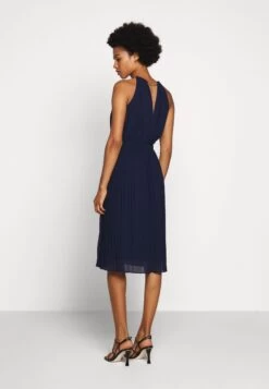 MICHAEL Michael Kors Chain Neck Midi Dress- Cocktail Dress / Party Dress - True Navy -Fashion Clothing-Michael Kors 4c78695c183649c2b91ee86fa8501f73