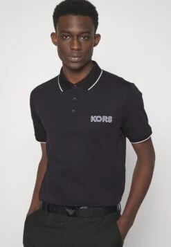 Michael Kors Chest Logo Tipped- Polo Shirt - Black -Fashion Clothing-Michael Kors 4f2b8c2fedf74780813cd583edf7f08a