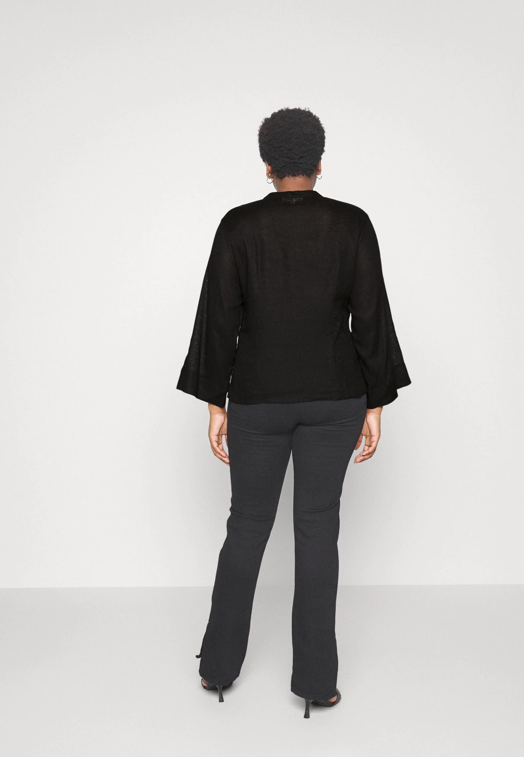 MICHAEL Michael Kors Solid Tie Blouse - Blouse - Black 5 MICHAEL Michael Kors Solid Tie Blouse - Blouse - Black - Image 3