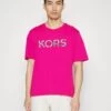 Michael Kors Checker Tee - Print T-Shirt - Cerise -Fashion Clothing-Michael Kors 510cb9535bbe46dba10ff7c470f01f4c