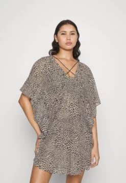 MICHAEL Michael Kors Abstract Caftan Cover Up - Beach Accessory - Khaki