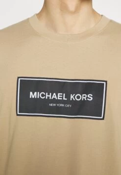 Michael Kors Flagship Logo Tee - Print T-Shirt - Khaki -Fashion Clothing-Michael Kors 562b19a1aee847128db38a3119570f0f