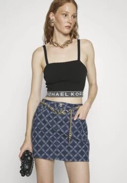 MICHAEL Michael Kors Chain Skirt - Denim Skirt - Indigo Rinse -Fashion Clothing-Michael Kors 57977213fc8d46a5bcf98eb94a3c36ba