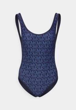 MICHAEL Michael Kors Signature Logo Scoop Neck Onepiece - Swimsuit - New Navy -Fashion Clothing-Michael Kors 58f8a927ab90493489e27b2c89c283c4