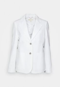 MICHAEL Michael Kors Patch Fitted Blazer - Blazer - White -Fashion Clothing-Michael Kors 5d8e69e45e614606bb9993566a5fcf8e