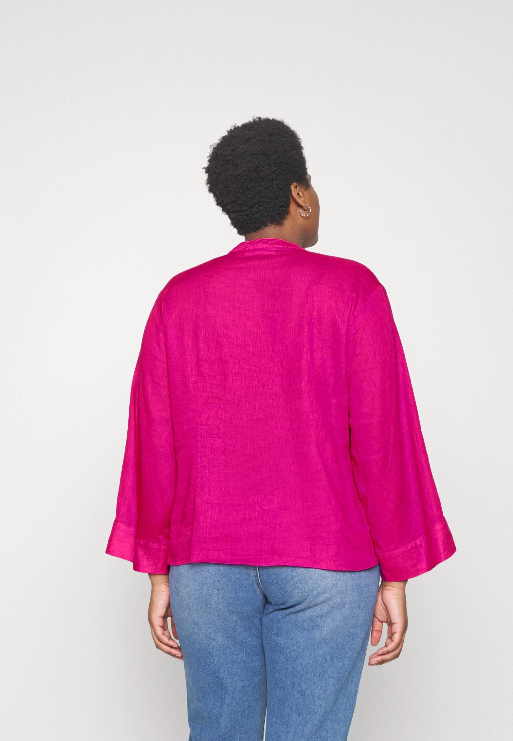 MICHAEL Michael Kors Solid Tie Blouse - Blouse - Cerise 5 MICHAEL Michael Kors Solid Tie Blouse - Blouse - Cerise - Image 3