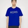 Michael Kors Checker Tee - Print T-Shirt - Royal Blu -Fashion Clothing-Michael Kors 6209ce9ebd834f9ba7c48bd650989f4e