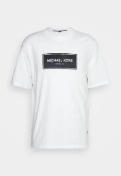 Michael Kors Flagship Logo Tee - Print T-Shirt - White -Fashion Clothing-Michael Kors 6a0b1c04e5ed488f9985f0191cd1fb3c